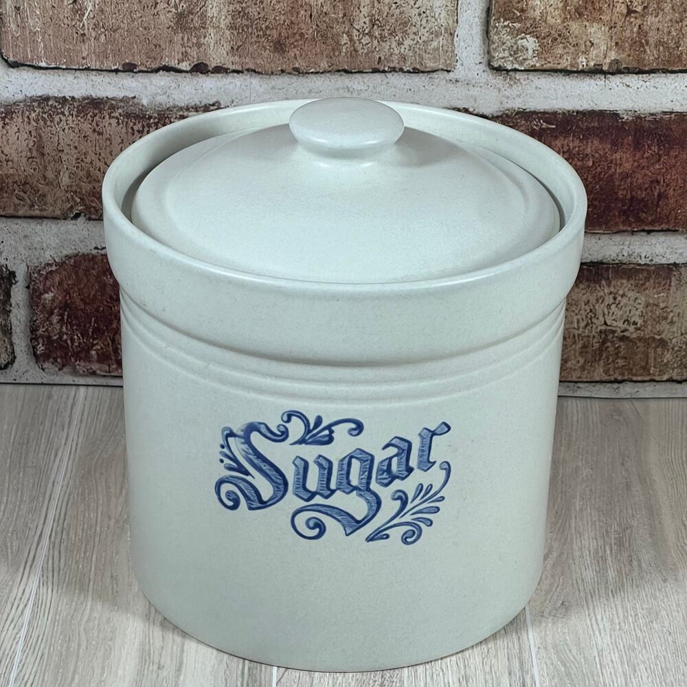 Vintage Pfaltzgraff Yorktown Design Sugar Canister With Lid 2.5 Quart No Chips
